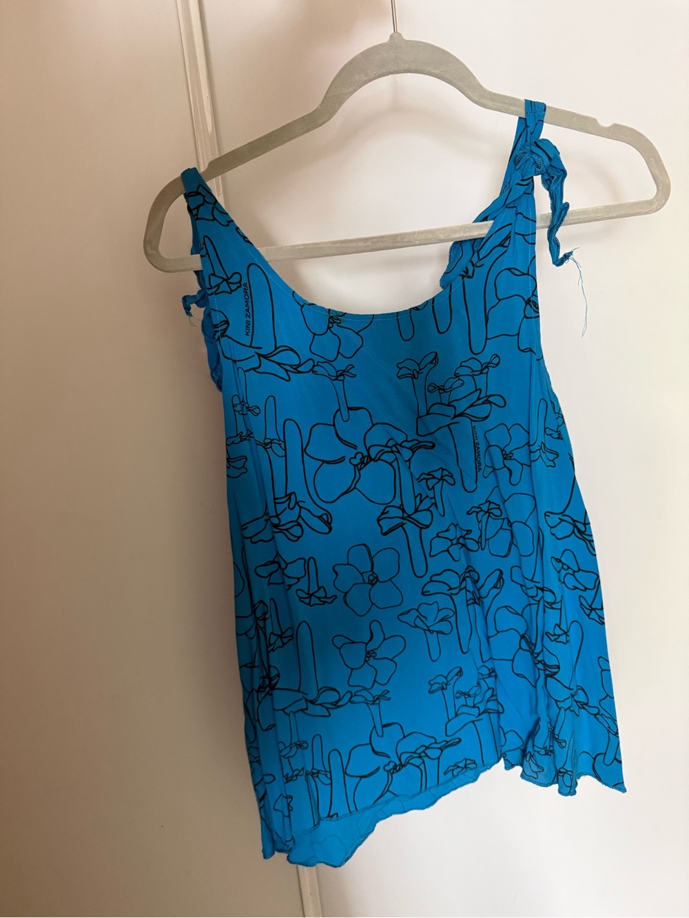 Blue Floral Tie-Shoulder Camisole